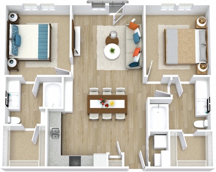 Floor Plans of Pine Prairie Apartments in Lewisville, TX